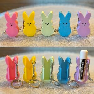 Peeps Bunny Lip Balm Keychain Set